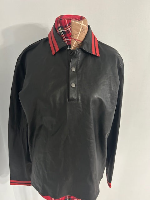 Black Leather Pullover Shirts
