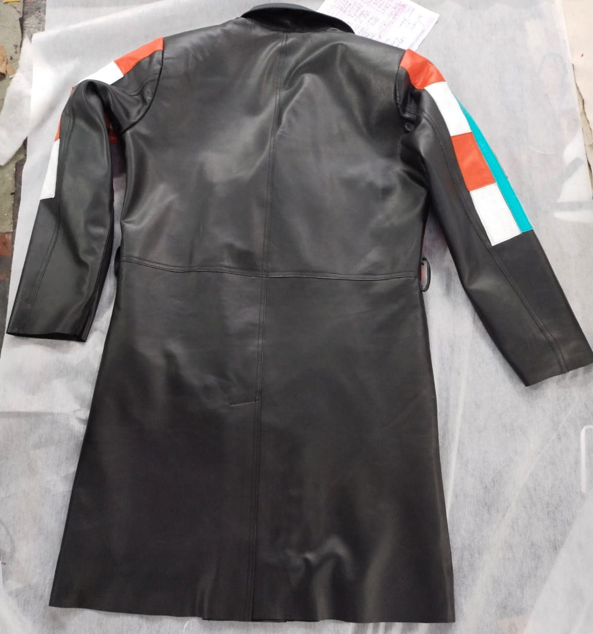 Patchwork Leather Trench Coat
