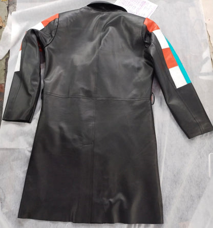Patchwork Leather Trench Coat